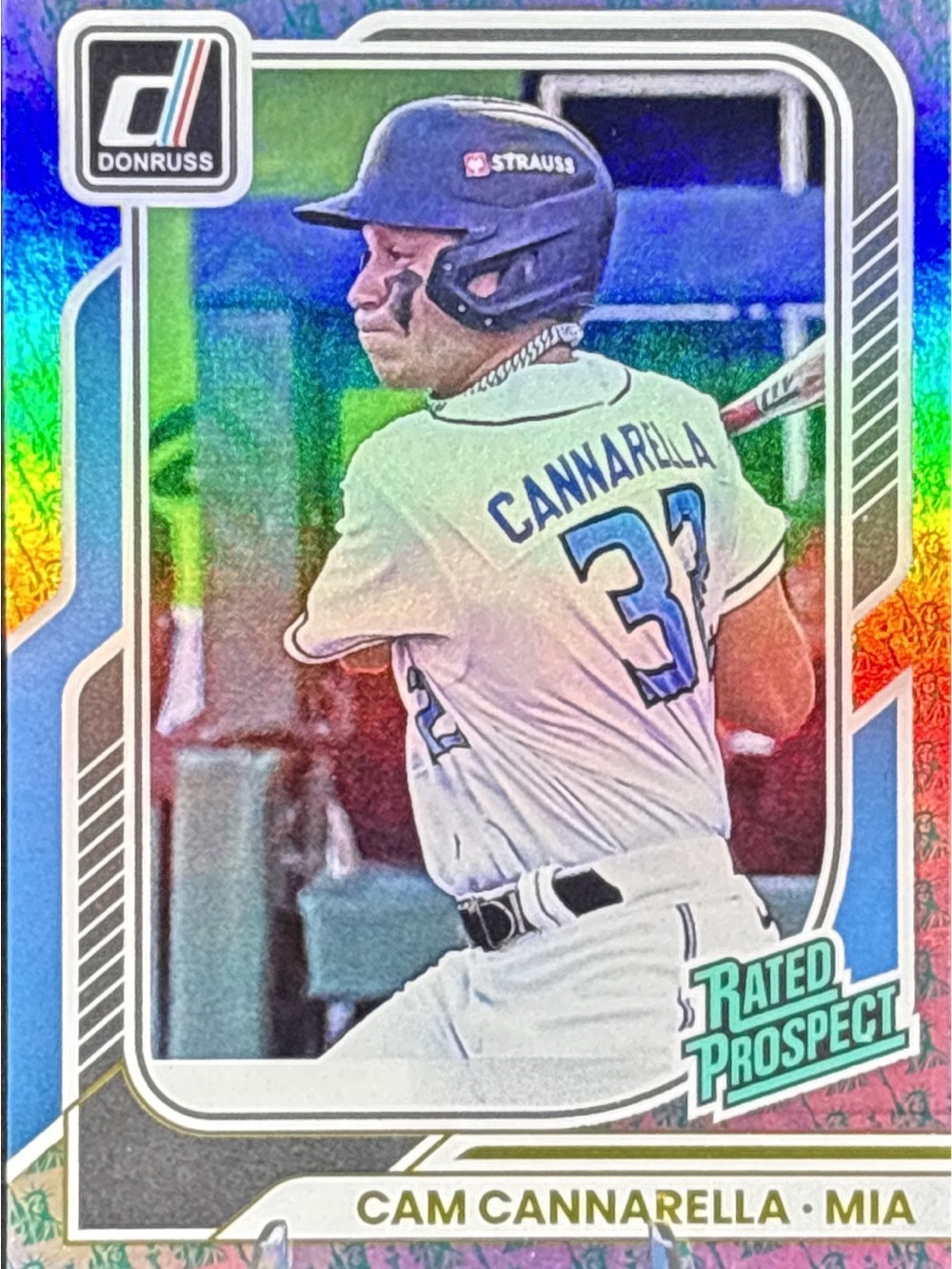 Panini Donruss Rated Prospect Cam Cannarella Baseball Card - Prizm